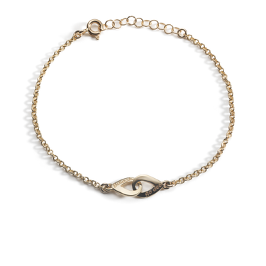 Gold Buíochas go deo small double bracelet