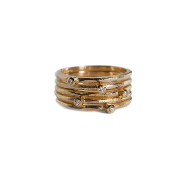 Gold Croí álainn diamond 5 stack
