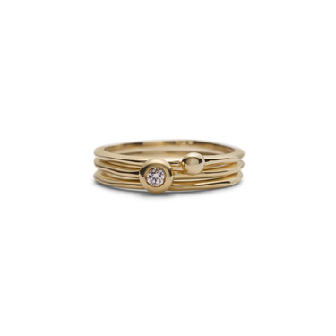 Gold Croí álainn diamond bubble ring