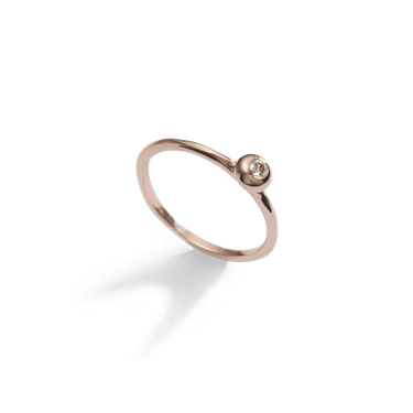 Rose Gold Croí álainn diamond bubble ring