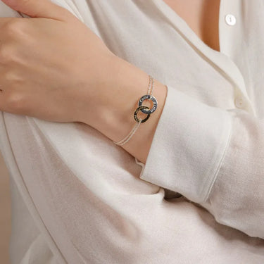 Silver Croí álainn double bracelet