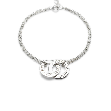 Silver Croí álainn double bracelet