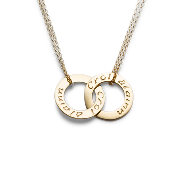 Gold Croí álainn small double pendant