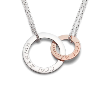 Silver|Rose Gold Croí álainn double pendant