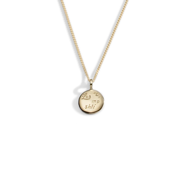 Gold Las mo shlí small diamond pendant