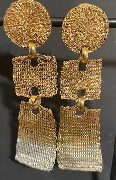 Milena Zu 2020 Regulius XL earrings brass plated gold,plated silver