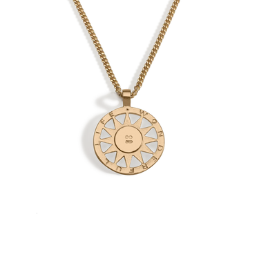 Gold Colin sun pendant