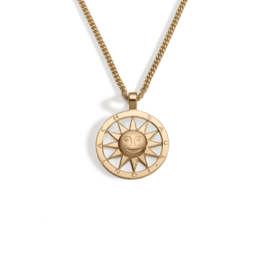 Gold Colin sun pendant