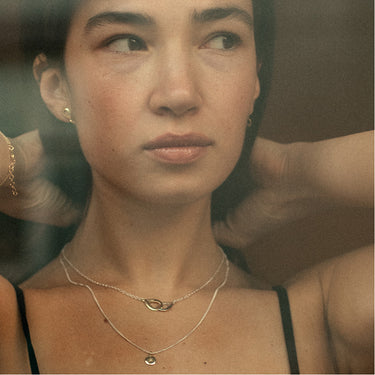 Silver|Gold Las mo shlí small diamond pendant