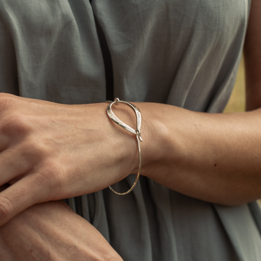 Silver Buíochas go deo bangle