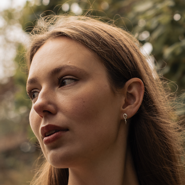 Silver Buíochas go deo double earstuds