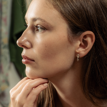Silver Buíochas go deo double earstuds