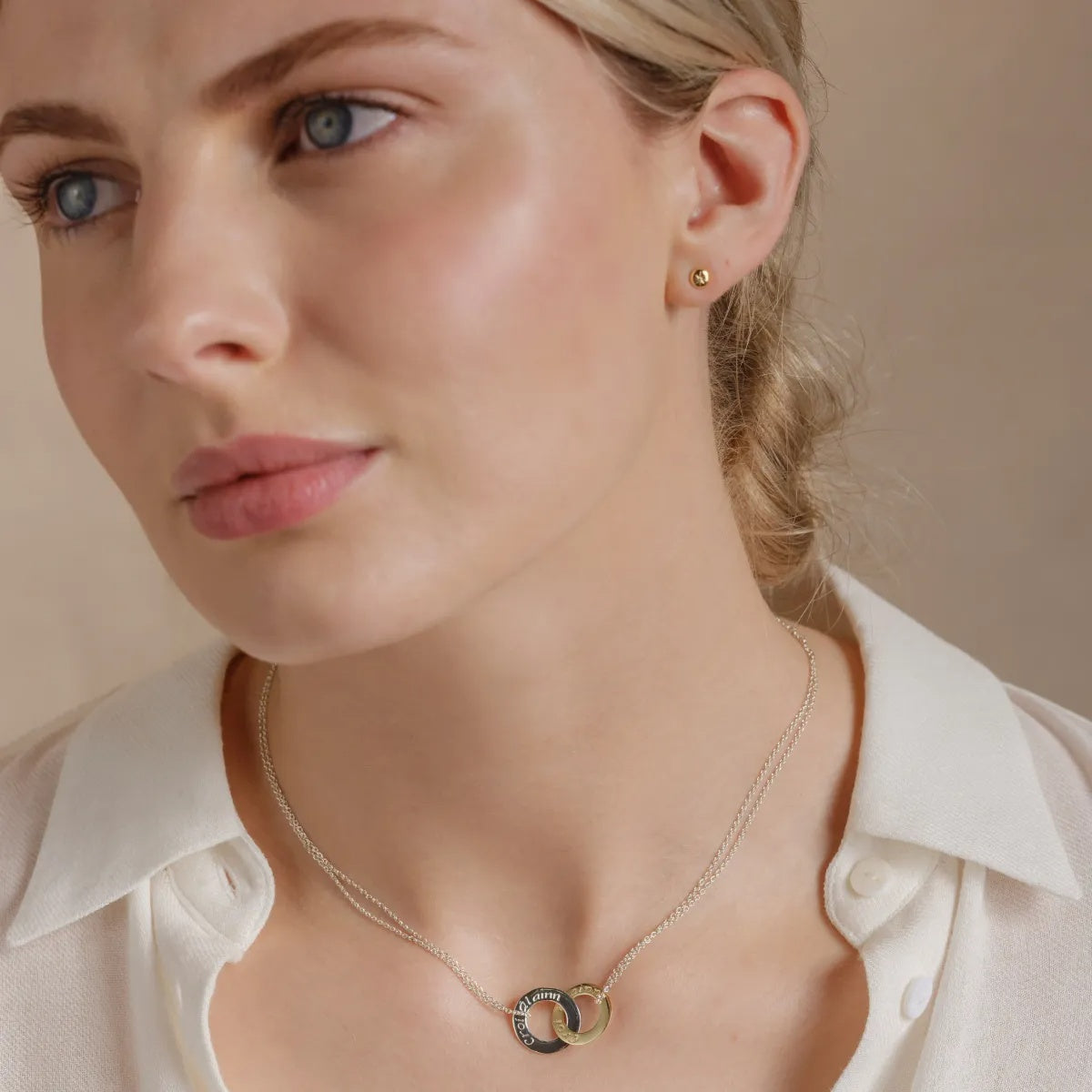Silver|Gold Croí álainn small double pendant