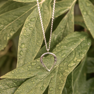 Silver Buíochas go deo large pendant