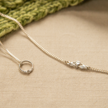 Silver Claddagh ring charm