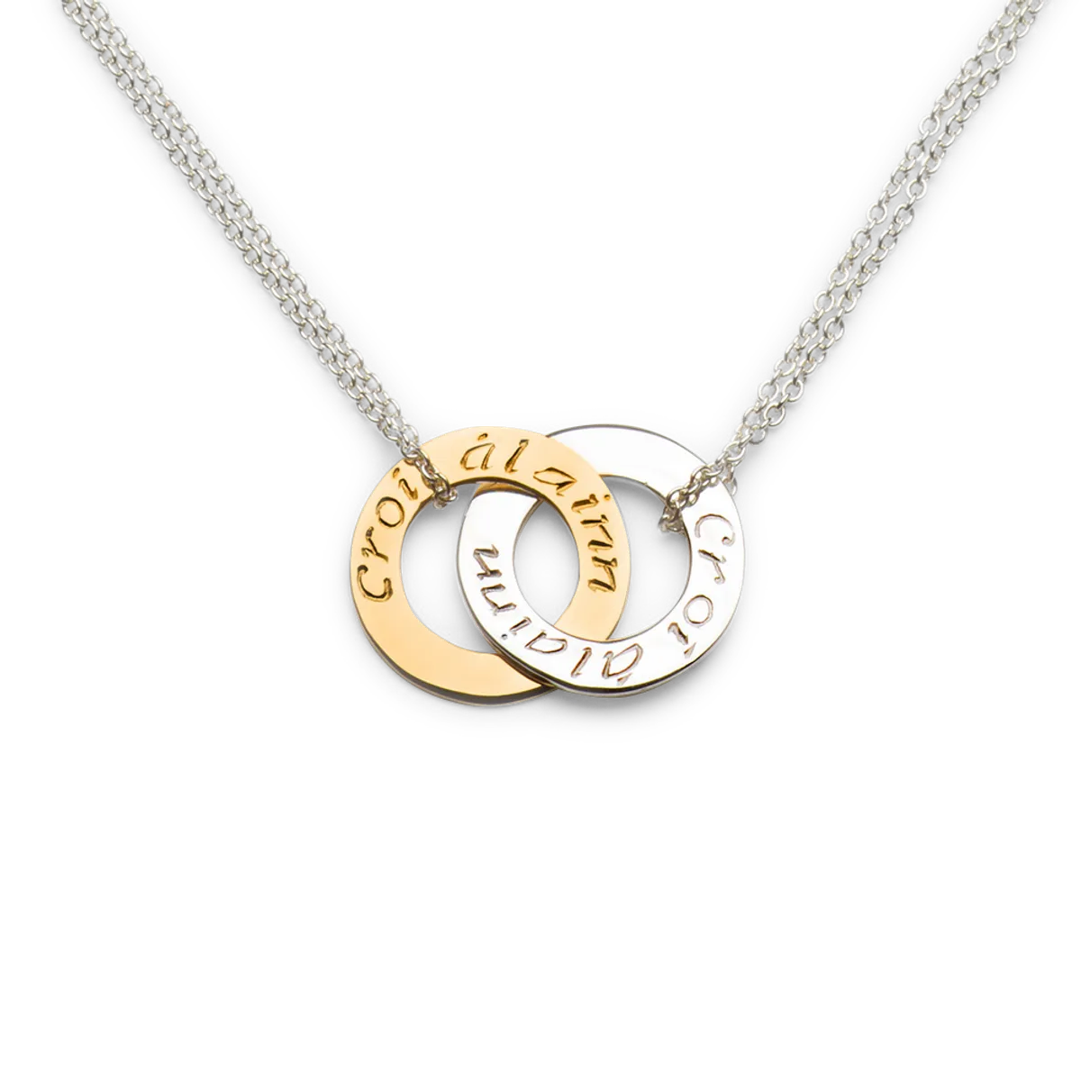 Silver|Gold Croí álainn small double pendant
