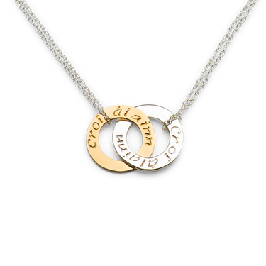 Silver|Gold Croí álainn small double pendant