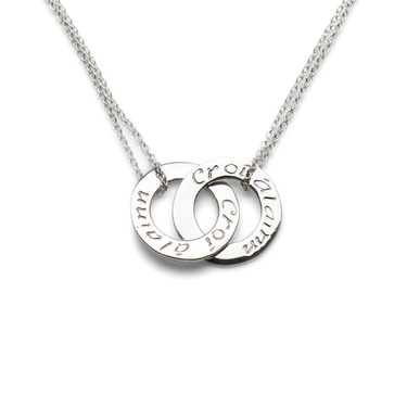 Silver Croí álainn small double pendant