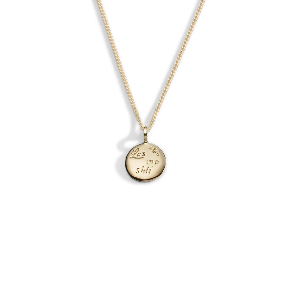 Gold Las mo shlí small diamond pendant