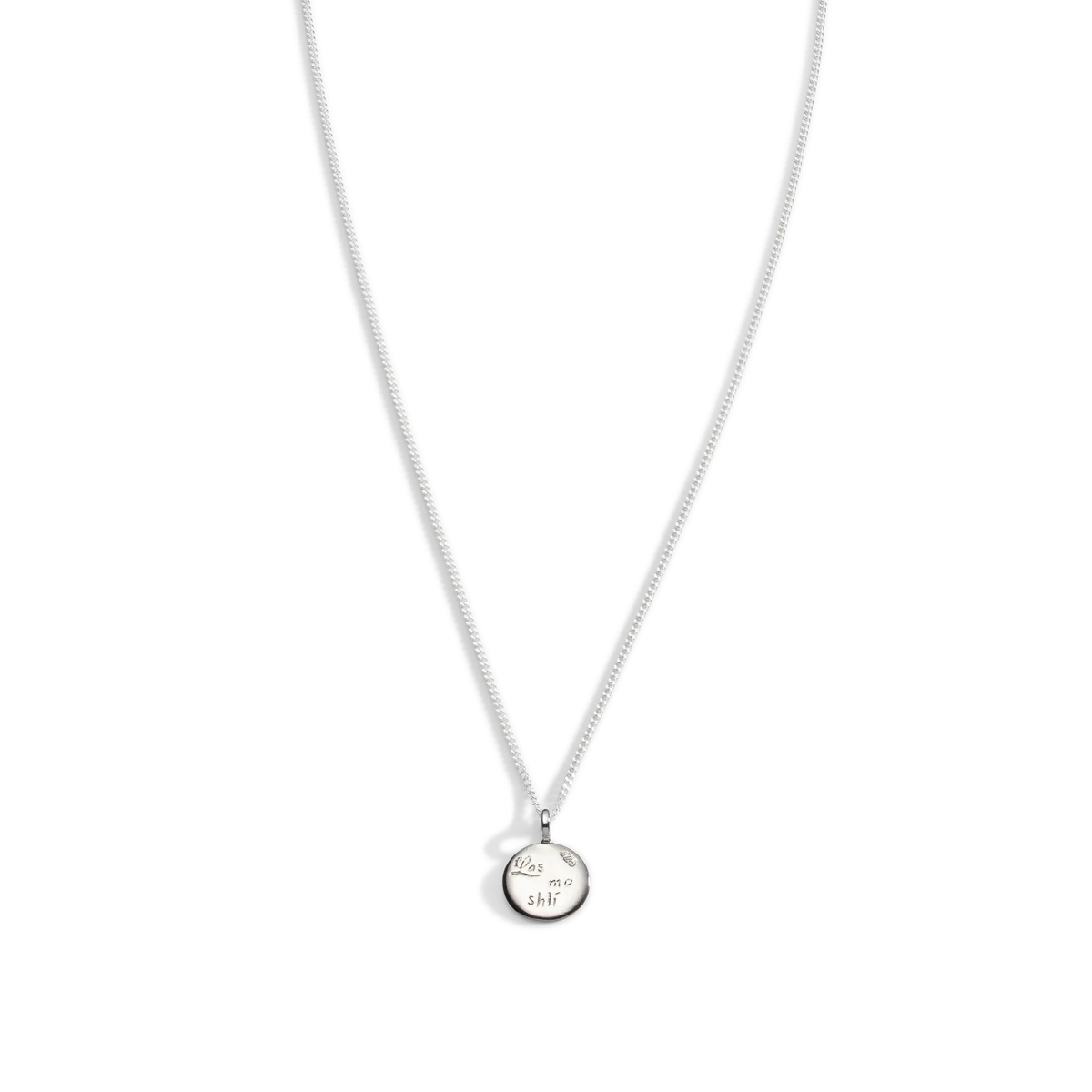 Silver Las mo shlí small diamond pendant